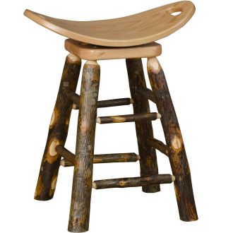 Hickory Log Swivel Saddle Stool