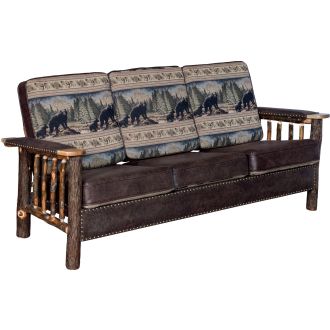 Rustic Hickory Log Sofa