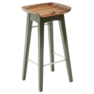 Solid Wood Scooped Seat Bar Stool