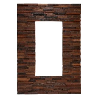 Stacked Block Wood Mirror