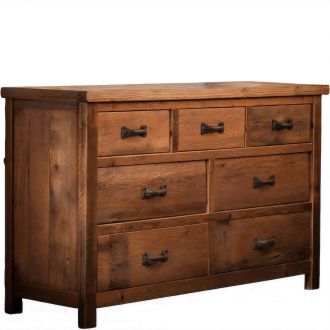 Timber Frame 7 Drawer Reclaimed Barn Wood Dresser
