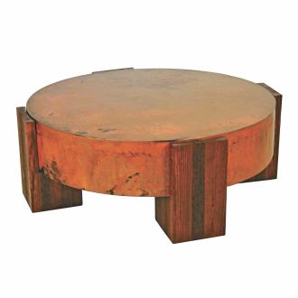 Tucson Round Hammered Copper Coffee Table