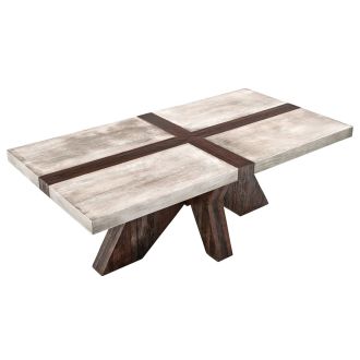 Urban Rustic Banded Dining Table shown with Urban Graphite top