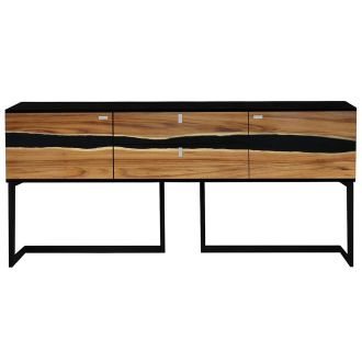 Urban Rustic Modern Sideboard shown with Urban Wildwood Cabinet & Ebony Metal Base