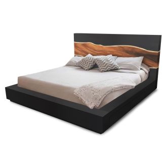 Urban Rustic Wildwood Deluxe Platform Bed - Ebony Inverted Wildwood