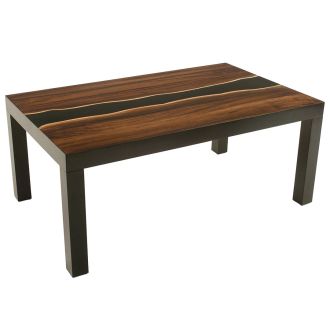 Urban Rustic Wildwood River Dining Table with Ebony River