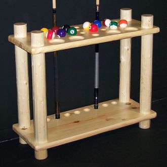 Rustic pine cue rack