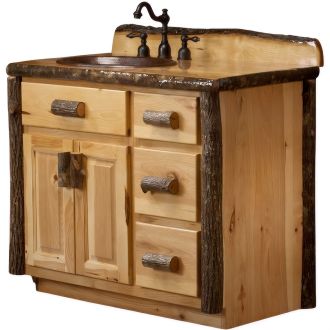 Real Hickory Rustic Bathroom Vanity
