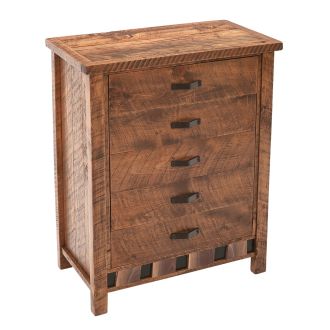 Walnut Falls Rustic 5 Drawer Barnwood Chest