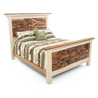 Ivory Teak Panel Cottage Bed