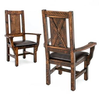 Western Winds Dining Arm Chair in Antique Barnwood Finish