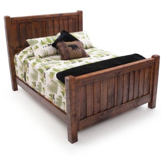 Prairie Pines Rustic Barnwood Bed - Antique Barnwood Finish
