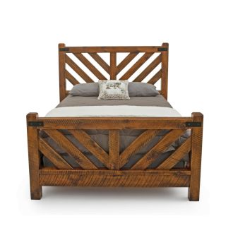 River Rustic Waves of Grain Barnwood Timber Bed - Antique Barnwood Finish