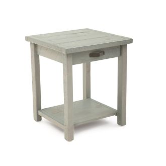 Cottage Grey 1 Drawer Open Shelf Barnwood Nightstand 