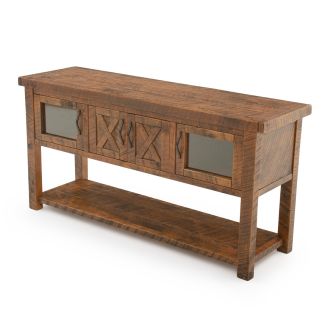 Western Winds 4 Door Rustic Sofa Table, Console Table, Sideboard - Antique Barnwood Finish