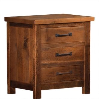 Timber Frame 3 Drawer Reclaimed Barn Wood Nightstand