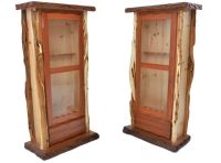 Rustic Redwood & Juniper Log Gun Cabinet