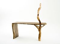 Twisted Trails Black Walnut & Juniper Log Sofa Table (pictured w/ a Manzanita branch which has been replaced with twisted Juniper)