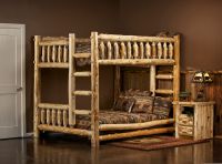 Cedar Lake Queen over Queen Log Bunk Bed--Clear finish