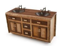 Black Walnut & Rustic Aspen Vanity - Stained