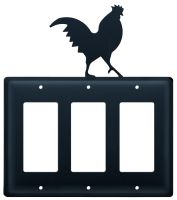 Wrought Iron Rooster Triple GFI Cover