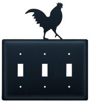 Wrought Iron Rooster Triple Switch Cover