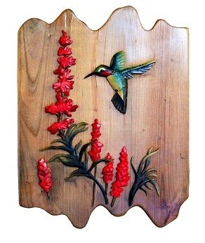 Hovering Hummingbird Wood Art