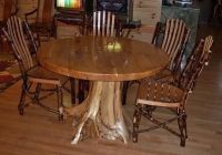 Rustic Round Natural Wood Stump Dining Table - White Cedar Tabletop (No longer available on this table)