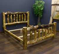 Aspen Lodge Log Bed--King bed, Standard 5-6" corner log posts