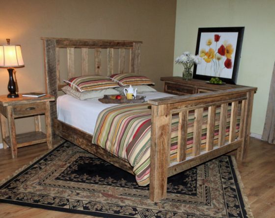 Rural Root Prairie Wind Barnwood Bed--Queen, Clear finish