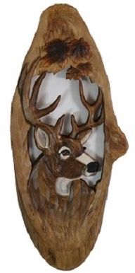 Rustic Buck Wood Slab Wall Art