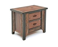 Western Woods 2 Drawer Reclaimed Barn Wood Nightstand