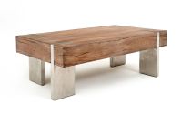 Antique Distressed Mahogany in Natural Dark with Polished Stainless Steel Legs