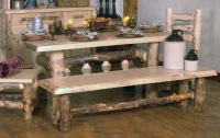 Yellowstone Rustic Aspen Log Bench Light Aspen in Clear Finish