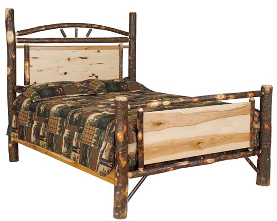 SARANAC HICKORY WAGON WHEEL PANEL BED