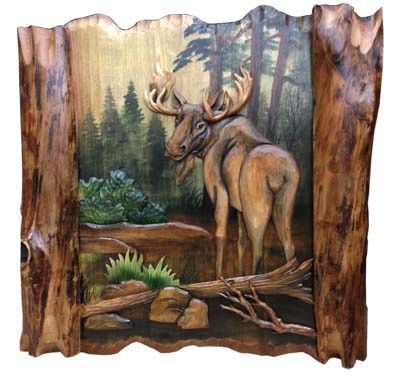 Magnificent Moose Rustic Wood Art