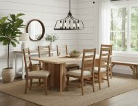 Unique Live-Edge Dining Table: Some lifestyle images are created with AI for visualization purposes. Crafted from natural solid wood, each piece is unique and will vary.
