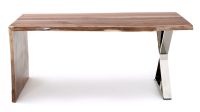 Contemporary Wood Desk - Black Walnut - Waterfall - Natural Clear