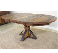 Bordon Reclaimed Barn Wood Pedestal Dining Tables