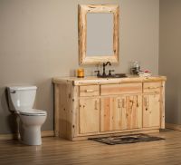 Woodlands Cedar Log Vanity in clear finish