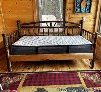 Saranac Hickory Wagon Wheel Log Daybed