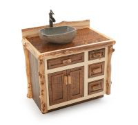 Aspen Valley Rustic Barnwood Vanity - Natural Clear Face Frame