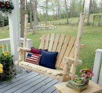 Contoured Comfort 4 ft Log Porch Swing--Unfinished
