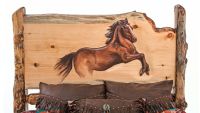 Hand-Carved Sorrel Horse Bed