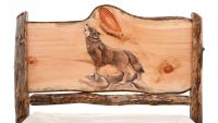 Hand-Carved Howling Wolf Bed