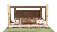 River Rustic Cedar Post Barnwood Panel Headboard