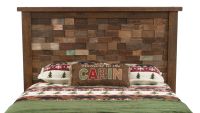 River Rustic Tinted Brick Barnwood Headboard - Antique Barnwood Finish