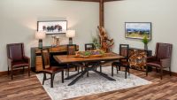Golden Walnut Matrix Dining Table