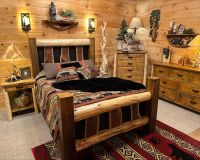 Rustic Cedar Post 1 Drawer Open Shelf Nightstand