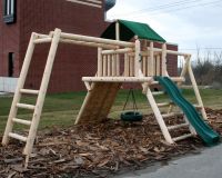 Cedar Peak Playground & Climbing Wall Log Playset